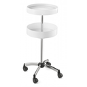 JOLLY DOUBLE ROUND Chariot de Coloration - Blanc - Mobilier coiffure - Meuble Coiffure - Malys Equipements