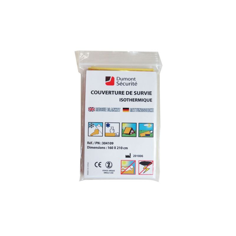 Couverture de Survie Isothermique - emballage - Plus Santé