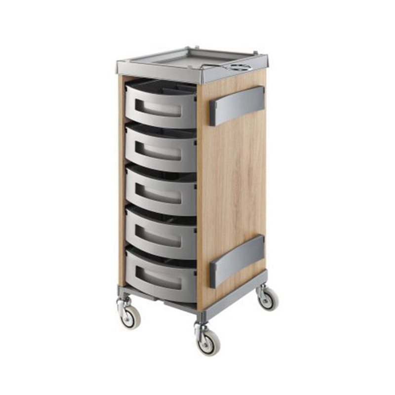 KING WOOD Light Oak Coloring and Storage Cart