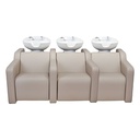  ALBA SOFA RELAX Vassoio shampoo 3 posti - (Colore del lavabo: Bianco, Couleur de revêtement: P3 - Crème)