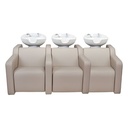  ALBA SOFA RELAX VIBROMASSAGE 3-seater wash unit  (Color of the basin: White, Couleur de revêtement: P3 - Crème)