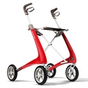 Déambulateur Rollator Carbon Ultralight Rouge angle avant - Plus Santé