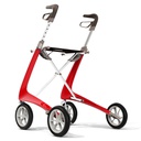 Déambulateur Rollator Carbon Ultralight Rouge angle arriere - Plus Santé