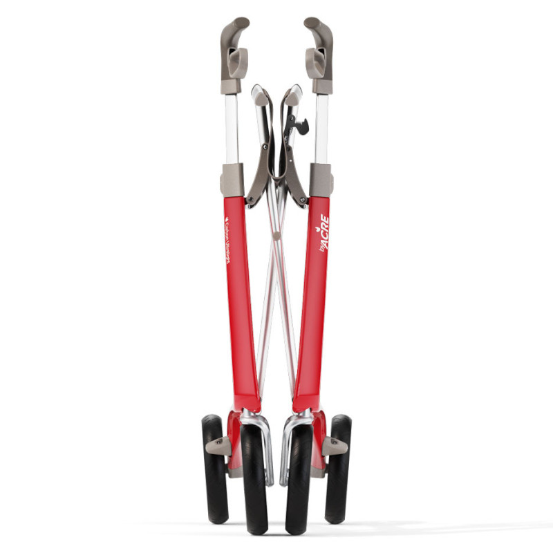 Déambulateur Rollator Carbon Ultralight Rouge plié - Plus Santé