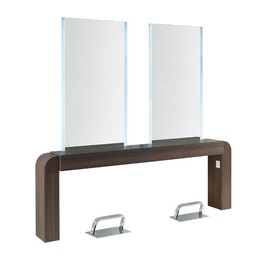 NUBIA 2 Toilette a parete a 2 posti (Illuminazione a LED: Senza LED, Colore del pannello: 901 - Rovere Chiaro)