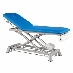 [C7952M44T13-41] C7952 Mesa eléctrica Ecopostural 2 tapas y 1 taburete GRATIS (Colores de recubrimiento: 41 Blanc, Chasis: M44 62x188 cm, Reposacabezas: T 13)