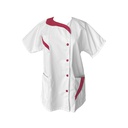 [OCEANE-BF-T1] Tunique médicale Océane (Couleur: Blanc/Fuchsia, Taille: Taille 1)