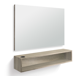 [TK-404010-L49] EDGE Wand-Schminktisch (Laminatfarben: PL49 - Eiche)