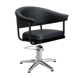 [MRP-LYRAB-F] LYRA BLACK Fauteuil coiffure (Base Fauteuil coiffure: Base étoile inox, Couleur de revêtement: Noir)