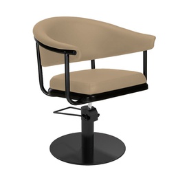 [MRP-LYRABE-F] LYRA BE TAUPE Fauteuil coiffure (Base Fauteuil coiffure: Base étoile inox, Couleur de revêtement: Beige Standard)