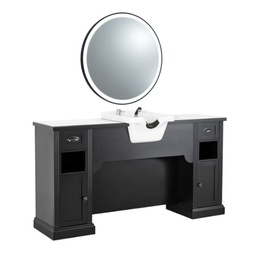 [MRP-WILLIAM10B22-WH] WILLIAM 10B – Friseurtisch, Friseurmöbel (Becken: Weißer Bassin)