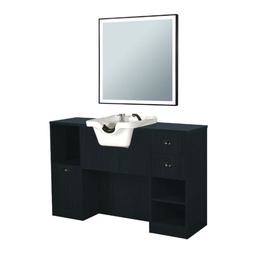 [MRP-OKE-9-98-BLANC] OKE 9 98 Toilette con lavabo - Legno nero (Colore del lavabo: Bacino Bianco)