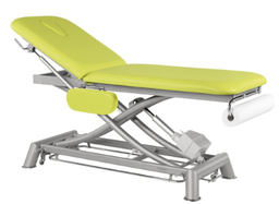[C7951M44T13-41] C7951 Mesa eléctrica con 2 superficies Ecoposturales y 1 taburete GRATIS (Colores de recubrimiento: 41 Blanc, Chasis: M44 62x188 cm, Reposacabezas: T 13)