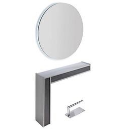[AGV-470400-901] WILMA ROUND SX Dressing table (Led lighting: Without LED, Panel color: 901 - Rovere Chiaro)