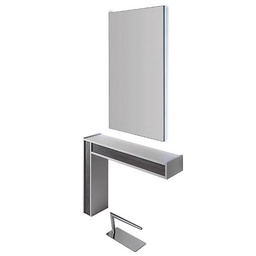 [AGV-470200-901] Toilette WILMA RETTANGOLO SX (Illuminazione a LED: Senza LED, Colore del pannello: 901 - Rovere Chiaro)