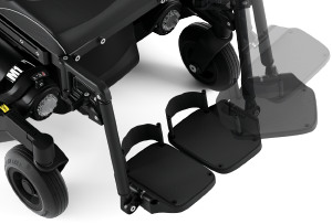Détail repose-jambes fauteuil roulant électrique Permobil M1 - Plus Santé