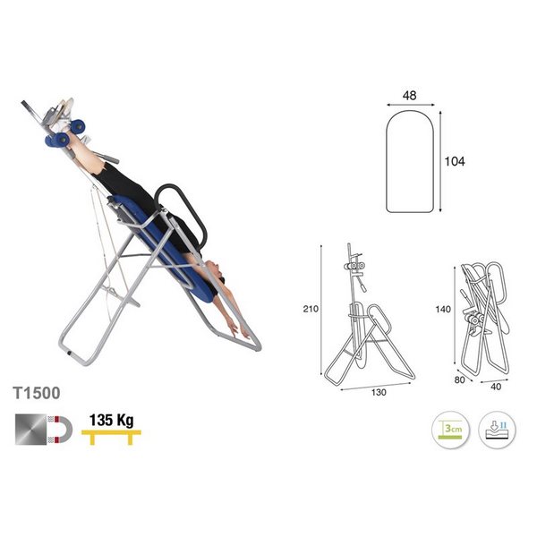 T1500 Table d'inversion Ecopostural - schéma - Malys Equipements