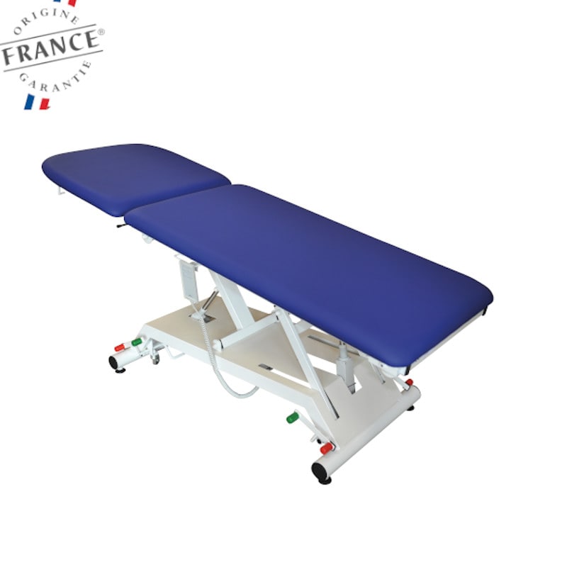 Table d'Examen Électrique VIMEU - 2 Plans - roulettes inclinée - PLUS SANTE