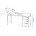 Table d'Examen Fixe MOREUIL à Tiroirs - dimensions - PLUS SANTE