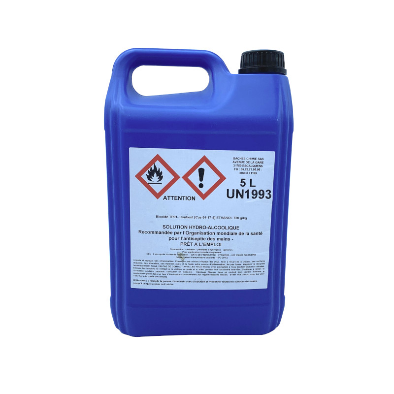 Solution Hydroalcoolique Gaches - 5L - Plus Santé