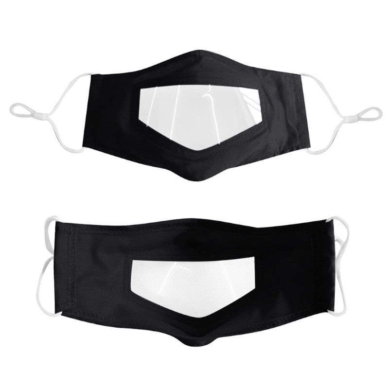 Masque fenêtre transparente noir - Plus Santé