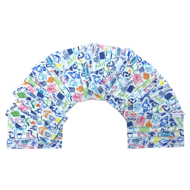 Masques Enfant Chirurgicaux Type II R - Motif Ecole