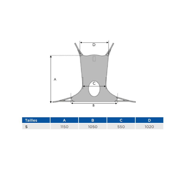 Sangle Hamac pour Lève-Personnes de Toilette T.Maille - mesure - Plus Santé