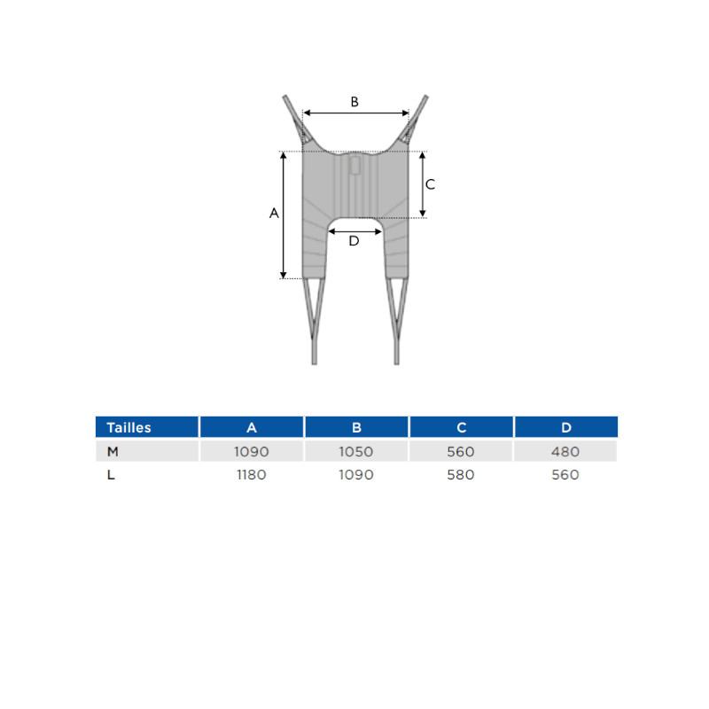 Sangle universelle standard pour lève malade Invacare - Transfert