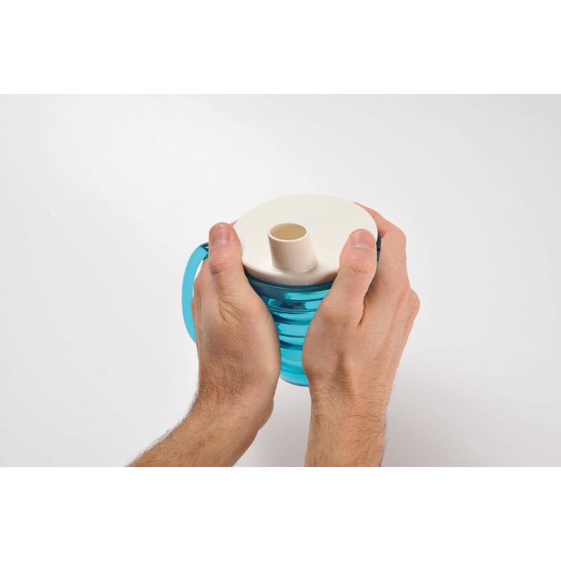 Tasse ERGO - bleu avec couvercle - Plus Santé