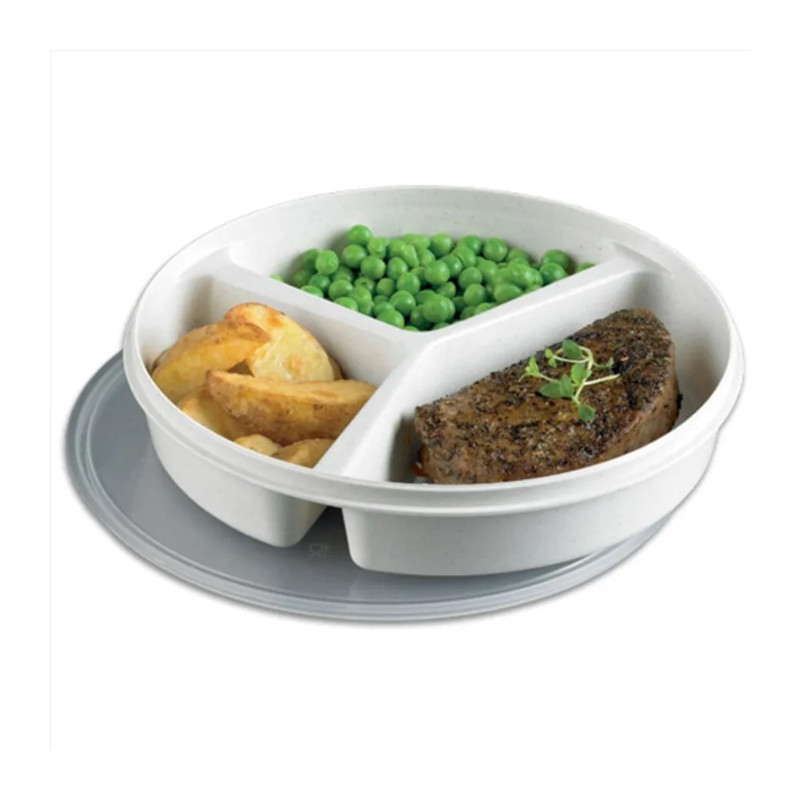 Assiette compartimentée avec couvercle - Matériel médical - Repas