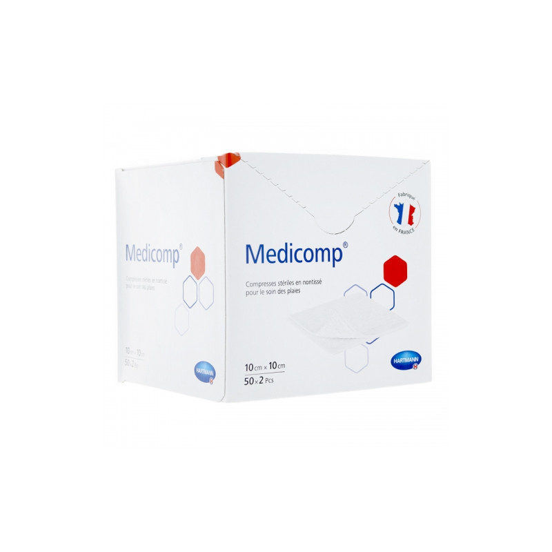 Compresses Medicomp en non tissé stériles - 10 x 10 cm
