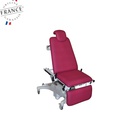 Fauteuil d'Examen Gynécologique LE QUESNOY (Couleur: Diabolo - Maïs, Modèle: 3850 - Roulettes freinées - Réglage électrique sauf dossier, Type d'étriers: Étriers en acier inoxydable)
