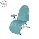 [51277T] Fauteuil de prélèvement fixe 512 - 50 ou 57 cm (Modèle: 51277T - Hauteur 50 cm - Socle rond chromé avec repose-jambes, Couleur sellerie: CLASSIQUE - Arno)