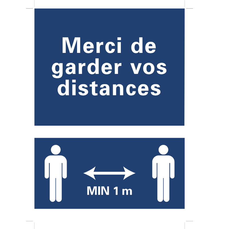 Affichette de distanciation