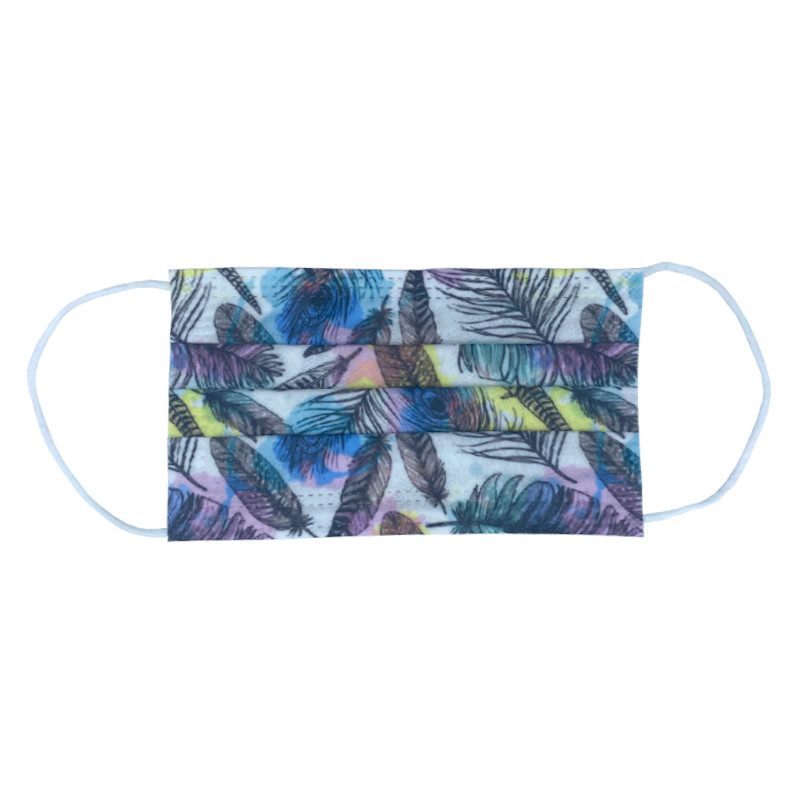 Masques Enfant Chirurgicaux Type II R - Motif Plumes