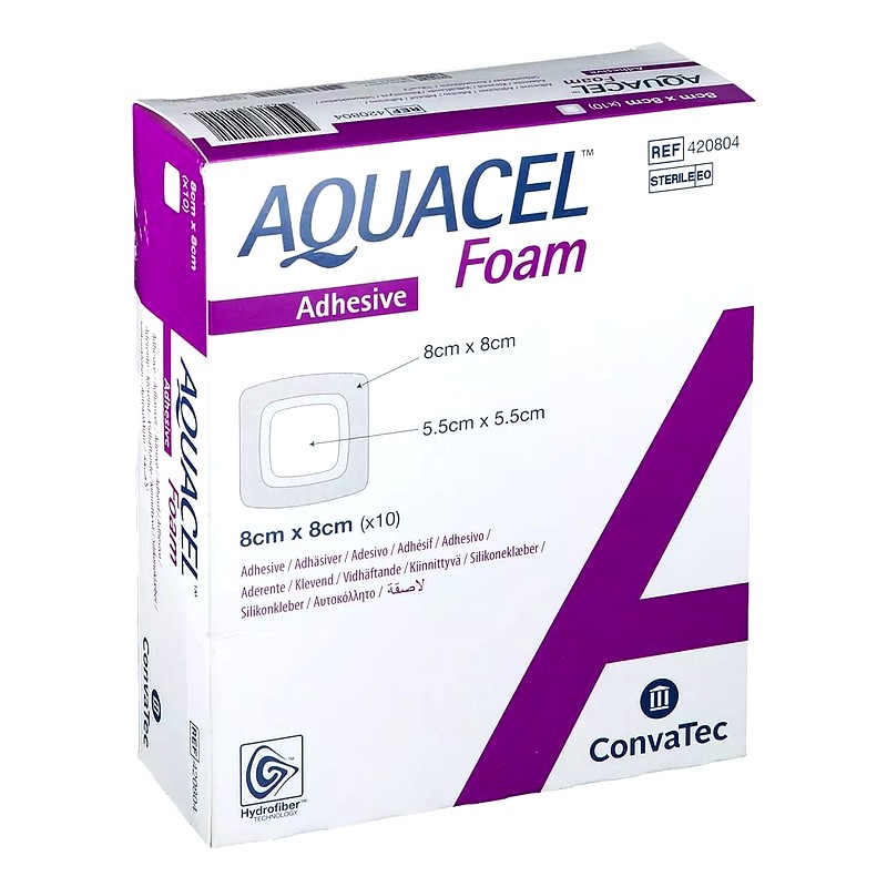 Pansement hydrocellulaire épais AQUACEL® Foam Adhésif - 8 x 8 cm