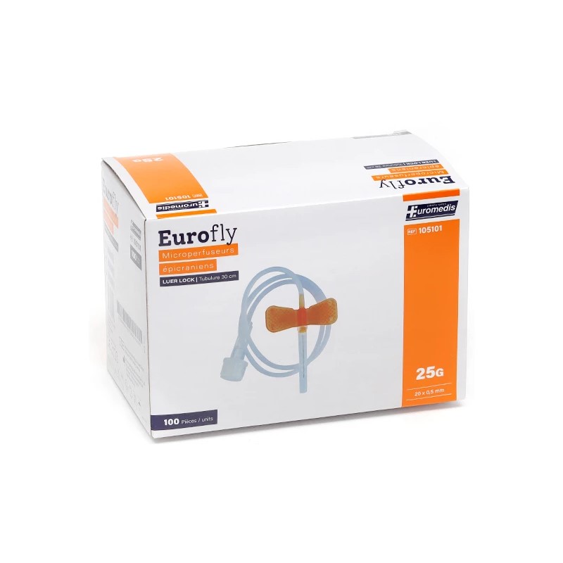 Microperfuseur Épicrânien EUROFLY - Orange 25G 20x0.50mm - Boîte de 100