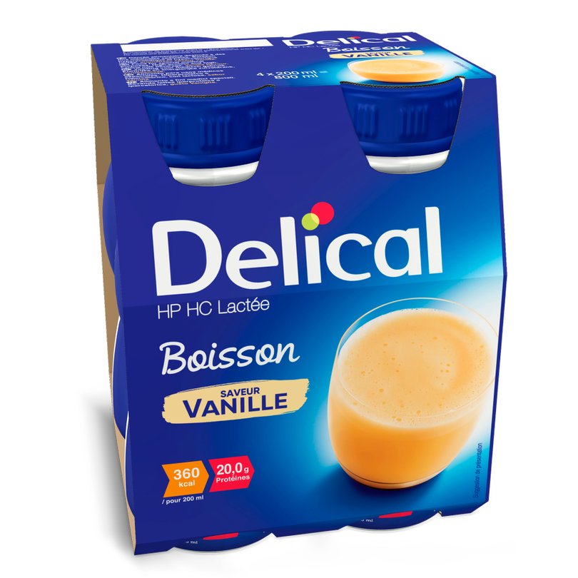 DELICAL Boisson Lactée HP HC - 4 x 200 ml