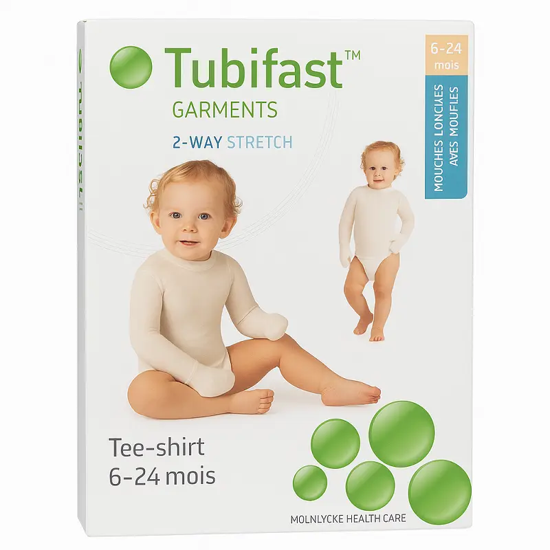 Tubifast Garments with 2-Way Stretch Tee-shirt 6-24 mois (+ moufles) 