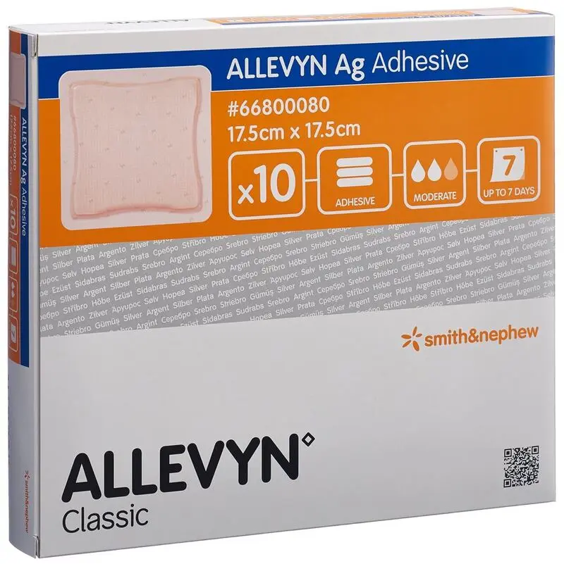 ALLEVYN ARGENT ADHESIVE 17.5cm x 17.5cm