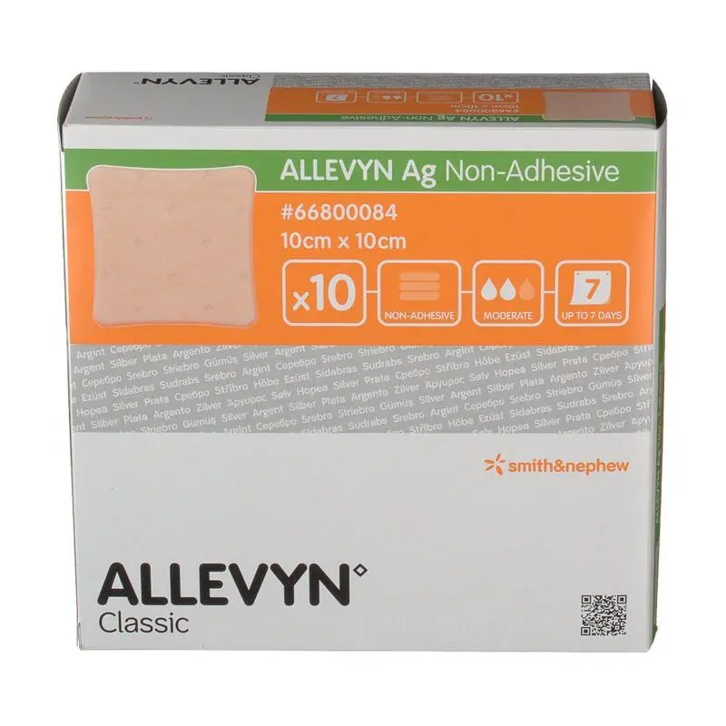 ALLEVYN ARGENT NON ADHESIVE 10cm x 10cm