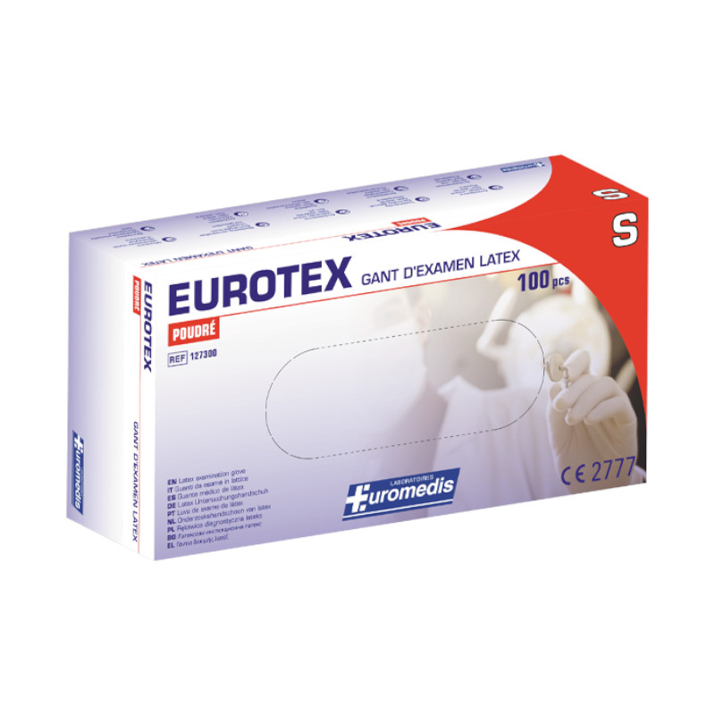Gants d'Examen en Latex Poudrés Eurotex - Boîte de 100