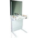 Lavabo avec miroir réglable en hauteur
