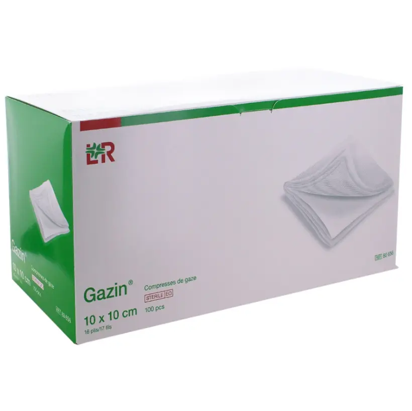 COMPRESSE DE GAZE STERILE GAZIN - 5x5- BOITE DE 100 UNITES