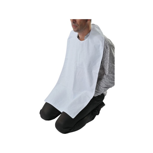 [813045-BLANC] Serviette Adulte - Bavoir Intraversable