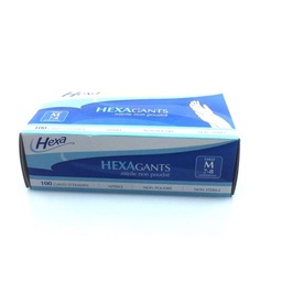 Gants en Nitrile non poudrés HEXAGANTS - Boîte de 100