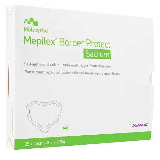 [282050] Pansements bordés anatomiques Mepilex® Border Protect Sacrum 