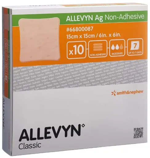 [66800087] ALLEVYN ARGENT NON ADHESIVE 15cm x 15cm