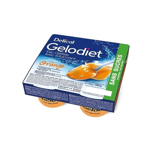 GELODIET Eaux Gélifiées Sans Sucres Edulcorée - 4 x 120 g