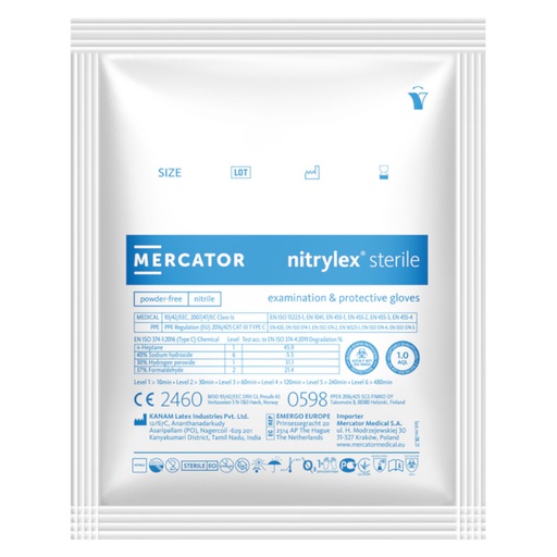 Gants en Nitrile Stériles Non Poudrés - Boite de 50 paires